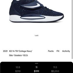 2021 Nike kd 14 navy blue basketball shoes